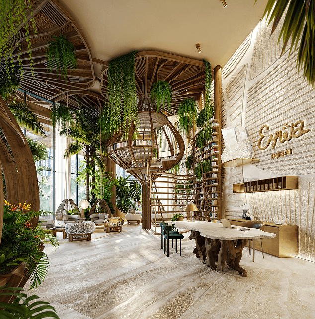 Eywa lobby with banyan-inspired interior